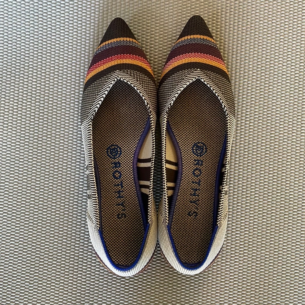 Rothy’s Inverse Stripe Pointed Toe Flats